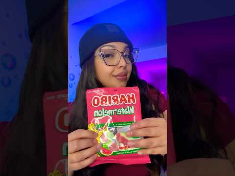 HARIBO ASMR | eating WATERMELON gummy candy chewy sounds #asmr #haribo