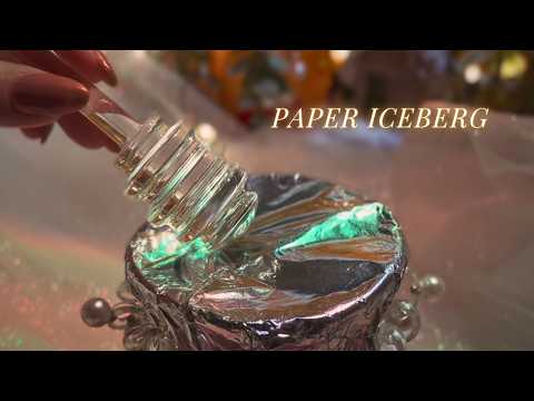 ASMR Paper Iceberg📜  Addictive Crunchy Tingle Sounds🧊 (No Talking, No Mouth Sounds)