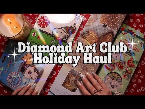 ASMR Unboxing Diamond Art Club Holiday Kits 🎁 Crinkles & Packaging Sounds