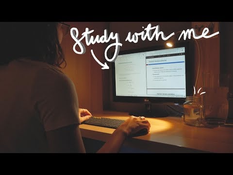 ASMR | study with me - a late night study session 🌙 | keyboard typing sounds, white noise