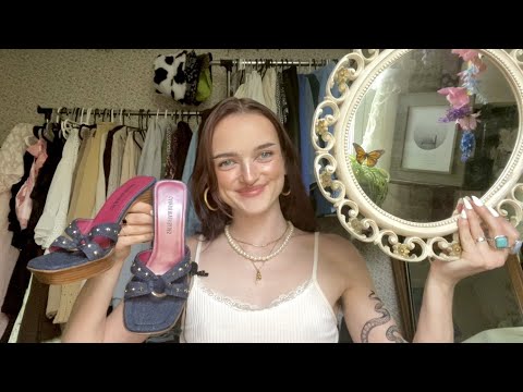 ASMR Thrift Haul! (tapping, fabric sounds, whisper ramble)