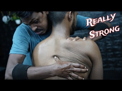 Indian Barber Strong Hands Head & Shoulder ASMR Massage | ASMR Forehead Tapping Massage