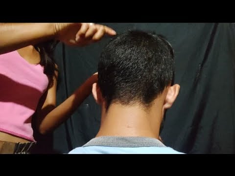 ASMR " APLICADO / Penteando o cabelo do meu marido 💤
