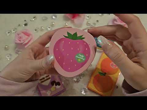 ASMR Food Themed Makeup Show and Tell ♡ Swatching, Whispering, Tapping, and Caressing