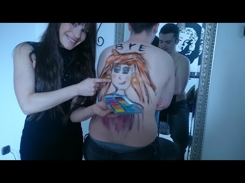 ASMR Relaxing Back / Body Painting *Female & Male ASMR*