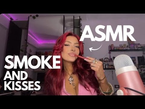 ASMR - smoke and chill with me (kisses, nail tapping, visual triggers)✨