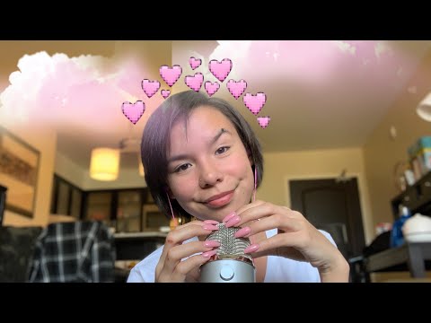 ASMR mic scratching with LONG NAILS:)