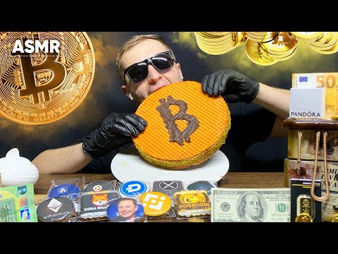 ASMR MUKBANG I EATING CRYPTOCURRENCY BITCOIN, ETHEREUM, SHIBA, DOGECOIN, XRP | COOKING | ANDREW ASMR