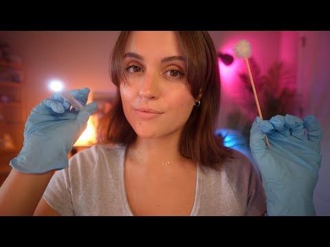 ASMR Facial Assessment for Sleep 🩺 Soft Whispers, Lights & Latex