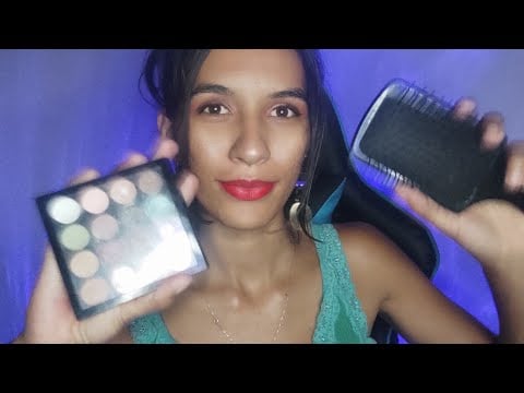 ASMR AMIGA AGRESSIVA TE ARRUMANDO PARA SEU ENCONTRO (asmr fast).