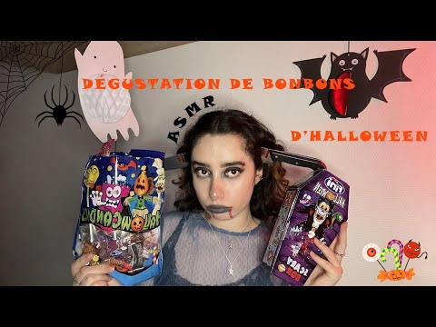 🌙 ASMR FRANÇAIS : DÉGUSTATION DE BONBONS ÉDITION HALLOWEEN 🎃(clic, ou je te mange🍬🍭🍡)