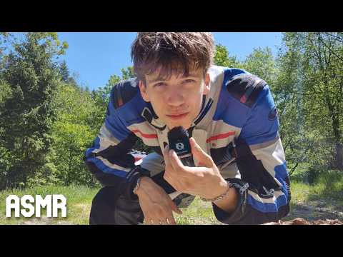 Motorcycle ASMR (bike sounds, tapping, whispering in nature)