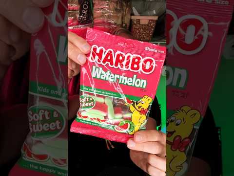 Trying weird watermelon candy ASMR Part 2: Sour Patch Kids and Haribo #asmrcandy #candyasmr