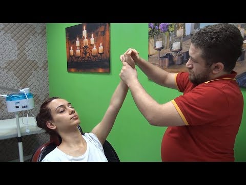 ASMR MASSAGE TURKISH BARBER=NECK,EAR CRACK=FEMALE head,back,arm,face,ear,wire massage= FOOT MASSAGE