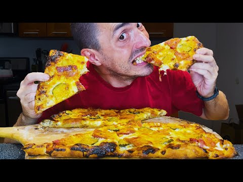 ASMR EATING Pickle Bacon Pizza ! 피클 베이컨 피자 먹방 | nomnomsammieboy  食べ放題