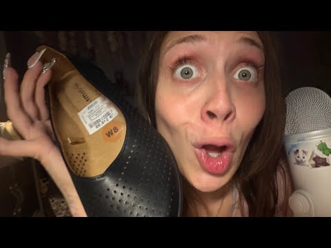 ASMR single shoe inspecting, after which I hit You with a shoe. Slow to Fast and aggressive