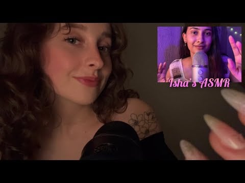 ASMR tingly mouth sounds and clicky whispers with @IshasASMR