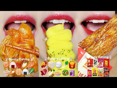 SUB💬 asmr 10 MINUTES EMOJI FOOD MUKBANG SATISFYING & RELAXING 10분 이모지 먹방 모음집 eating sounds