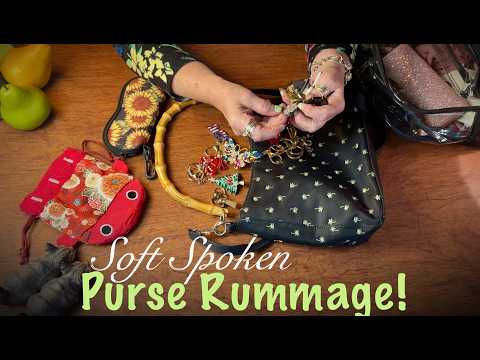 ASMR Purse Rummage👜 Switching Bags! (Soft Spoken Version) Tons of Tingly Sounds!