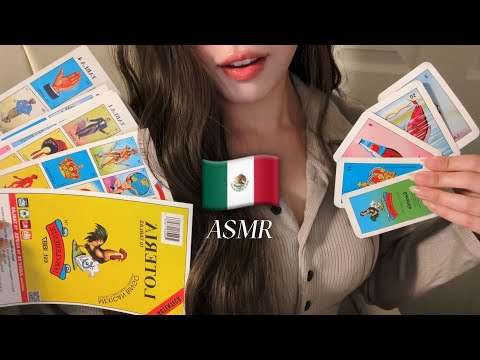 Korean girl trying ASMR in Spanish (reading you Lotería Cards 🃏)