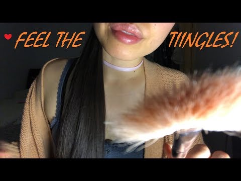 ASMR FEEL THE TIINGLES!! MESMERIZING FACE BRUSHING/ CAMERA MIC BRUSHING, "SHH, IT'S OK, JUST RELAX"