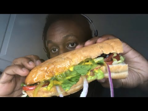 ASMR SUBWAY VEGGIE SUB Review