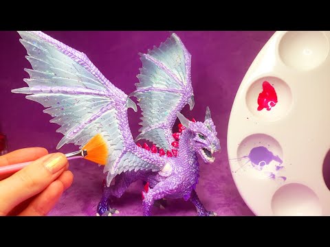 ASMR Painting a Dragon Figure (Whispered, Brushing)