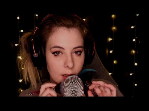 ASMR | breathy whispering & brushing you to sleep - blue yeti