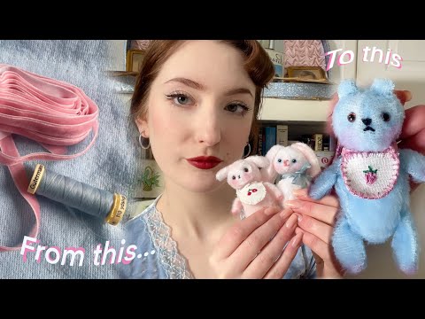 ASMR ~ let’s sew a tiny bear ~ relaxing whispers🪡🧵