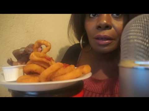 Eating Onion Ring ASMR Relaxation/Sonic Slushy