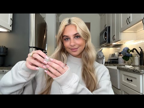 ASMR Acrylic Nail and Jewelry Tapping and Scratching 💟 Whispered Rambling ft. Bub
