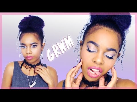 GRWM: Curly Top Knot Bun & Pink Lips By Mark Jacobs⎜Chit Chat♥