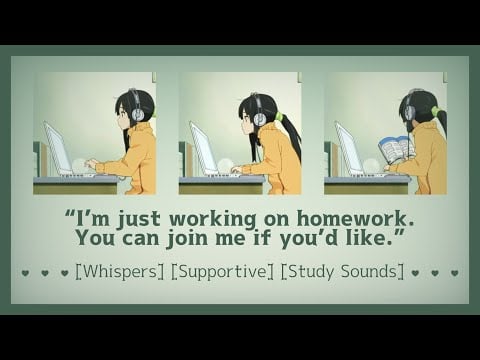 Studying quietly with your girlfriend [ASMR Girlfriend RP F4A] [Whisper] [Supportive] [Study Sounds]