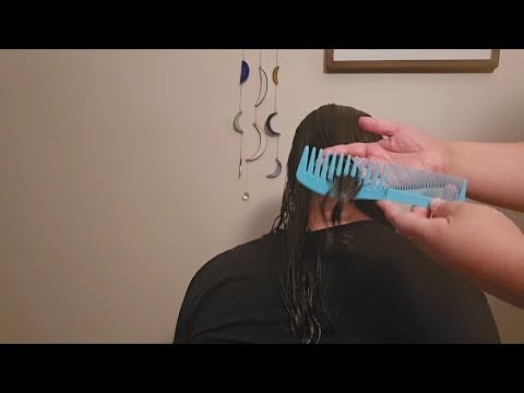 🌈 ASMR Colourful Combing + Scalp Massage on Wet Hair 🌈