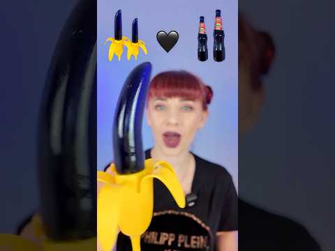 ASMR Black Jelly Banana, Jelly Bottle Eating sounds  #mukbang
