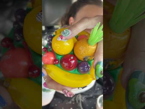 ASMR/ vintage 1950s fruit salad salt and pepper shaker 🍎 #asmr #bestlifebybrooke #uniqueasmr #relax