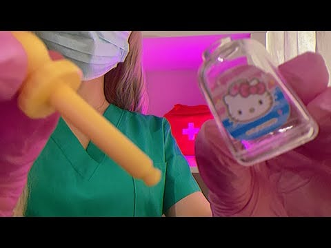 hello kitty doctor asmr (real camera touch, no talking)