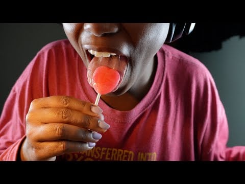 ASMR WATERMELON LOLLIPOP EATING SOUNDS (NO TALKING)