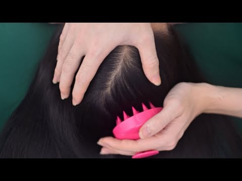 ASMR Real Person Head Massage, Head Scratching With Shampoo Brush For Sleep