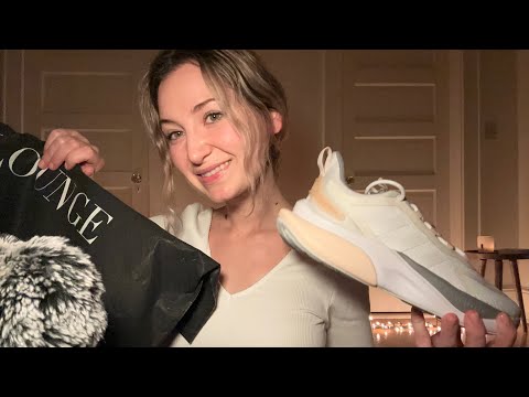 ASMR Cozy Lounge Wear Haul (Lounge & Aerie) | Fabric & Shoe Tapping Sounds