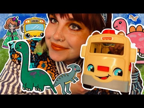 ASMR Autistic: Ride on the Magic School Bus! 🦖🚌🦕(dinosaurs, rocks, science)