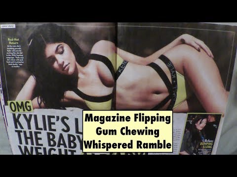 ASMR KYLIE JENNER Magazine Flip, Gum Chewing, Whispered Ramble