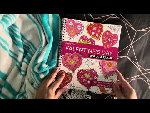 ASMR Colouring Book (Valentines 💘Day) + Page Turning 