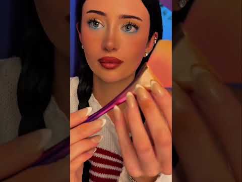 Soft Makeup Brush ASMR: Brushing + Tapping 💆‍♀️✨ #asmr #visualtingle #asmrshorts