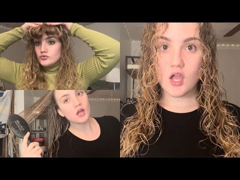 ASMR curly girl lazy wash day hair routine (HELP ME do my hair and listen to me ramble😻)