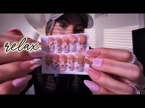 ASMR Super Close Clicky Whispering Press On Nails Haul Show & Tell 