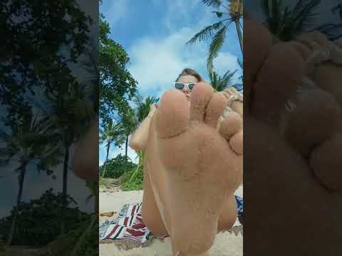 enjoying the beach ⛱️ #feet #toes #soles #sandyfeet #foot