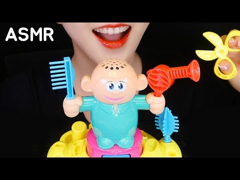 EDIBLE HAIR DRESSER ASMR ODDLY SATISFYING COOKIE DOUGH MUKBANG ASMR NO TALKING 💛