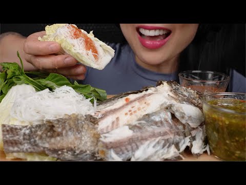 GRILL FISH + FRESH VEGGIES (ASMR EATING SOUNDS) NO TALKING