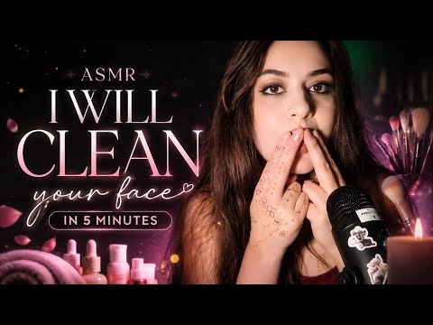 ASMR spit painting your face and cleaning your face 